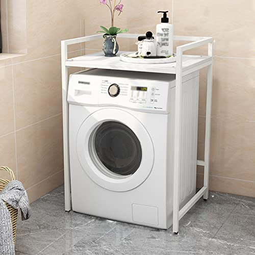 Générique Étagère de Rangement Blanche pour Toilettes - Étagère de Salle de Bain pour Lave-Linge, sèche-Linge et Lave-Vaisselle - Cadre de Rangement sur Pied sans Perforation