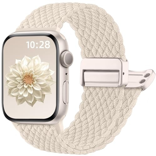 Oielai Braided Strap for Apple Watch All Series | Adjustable, Magnetic Clasp, Nylon Band, for iWatch Series 11 10 9 8 7 6 5 4 3 2 1 SE Ultra, for Women Men