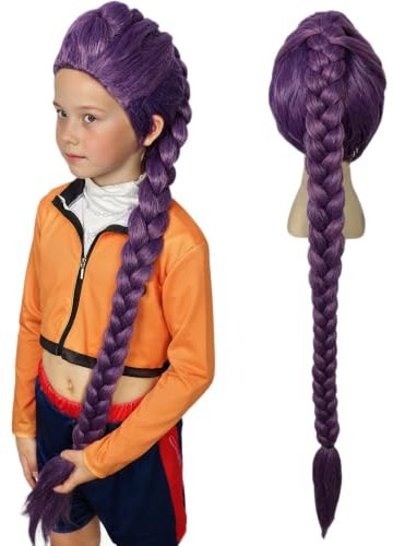 Linfairy Peluca larga y recta para disfraz de Halloween fiesta cosplay anime unisex (Verde, Small)
