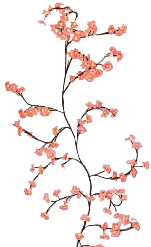 Qfdiwr - Guirnalda luminosa de rama de árbol | flores rosas rama de sauce con luces LED | 8 modos decoración de pared interior | Decoración para salón, dormitorio, Navidad, fiesta