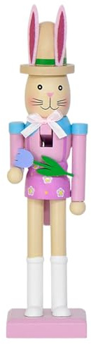 Tuxuseo Easter Nutcracker - Statue Holiday Decoration, Easter Bunny Nutcracker Decoration | for Spring Table Top Mantle Fireplace Stair Railing Outdoor Home
