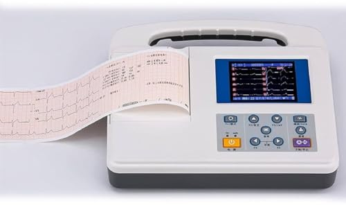 Portable ECG Machine - Mobile Heart Monitor, 12-Lead 3-Channel Color LCD Electrocardiograph, Digital EKG Monitor With Printing Paper For Home Use