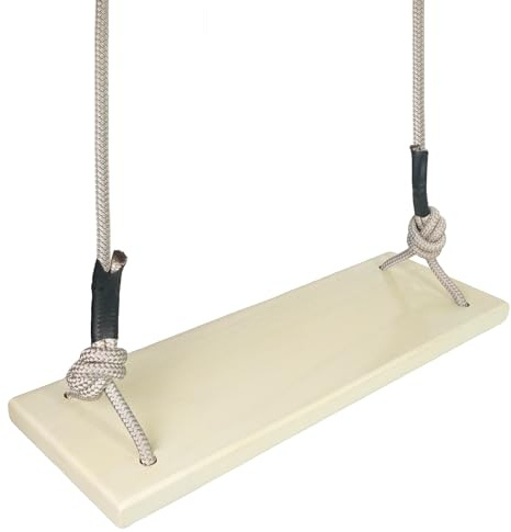 Luwint Altalena in legno, 55,9 x 19,1 cm, resistente in legno naturale, con corde in nylon da 3 m, per interni ed esterni, capacità 158,8 kg, altalene per alberi da giardino, patio, portico, cortile