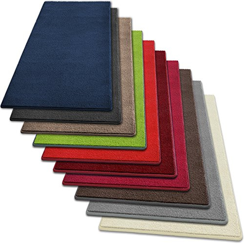 Teppich Läufer Noblesse | flauschig getufteter Flor in vielen modernen Farben | mit GUT-Siegel | Teppichläufer für Flur, Schlafzimmer, Wohnzimmer | viele Breiten & Längen (80 x 100cm, silber grau)