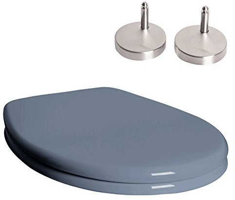 Jet-Line® WC Sitz | Toilettendeckel | Oval | Klodeckel | grau | Deckel mit Softclose | ink. Edelstahlscharniere | Schnellverschluss | Justierbar | Absenkautomatik