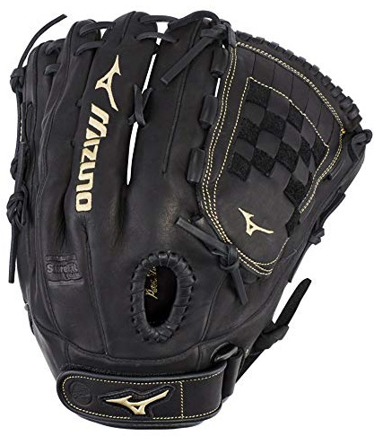 Mizuno GMVP1300PF3 MVP Prime Fastpitch Softbollhandskar, 33 cm, högerhänt, svart tartan nät