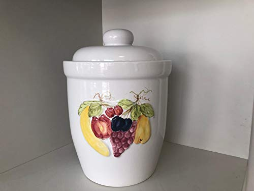 Ms-sten romoské, trädgårdsprytta 7 liter. med fruktelief handmålad