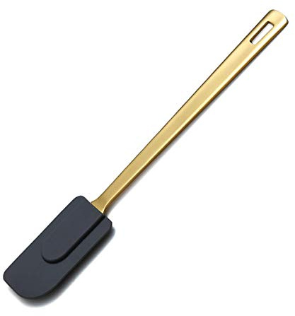 Goldene Silikon-Spateln, Berglander flexible Schaber zum Backen und Mischen mit Titan-Gold-Beschichtung, Backutensilien, hitzebeständig, spülmaschinenfest, leicht zu reinigen