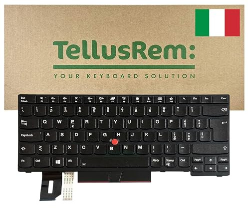 TellusRem Teclado de Repuesto Compatible con Lenovo ThinkPad T480s Negro – IT retroiluminado, para Modelos T480s, T490, E490, L480, L490, L380, L390, L380 Yoga, L390 Yoga, E490, E480