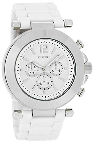 Oozoo Strass Damenuhr mit Kunststoffband 40 MM Weiß/Weiß C4880