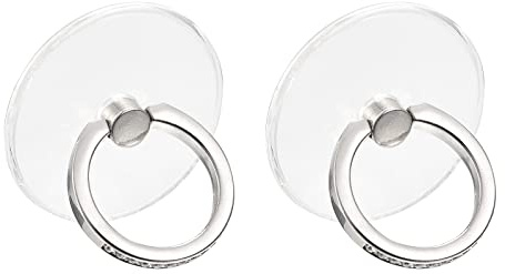 sourcing map Transparent Phone Ring Holders, Diamond Clear Finger Grip Stand for Phone, Case, Tablet (Round Shape), 2Pcs