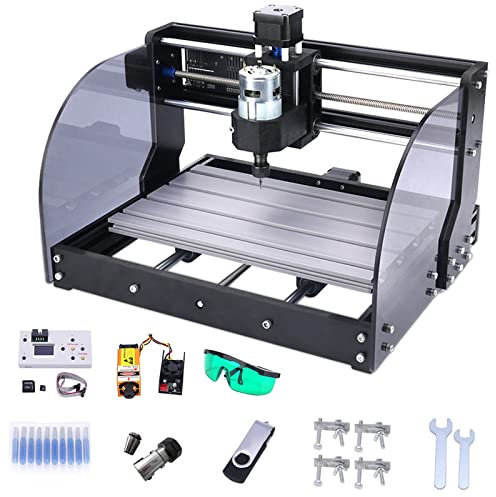 CNC 3018 PRO MAX Machine De Gravure, Mini DIY Routeur Fraiseuse Commande GRBL Graveuse Laser 3 Axes Pour Plastique, Bois, Acrylique, PVC, XYZ Zone De Travail 300x180x40mm,15W