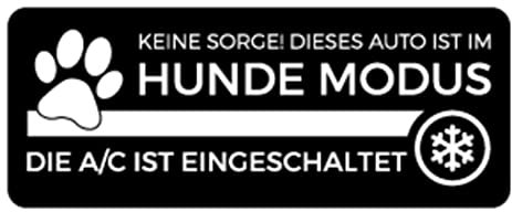 Auto Sticker Aufkleber klimatisiert A/C „Hundemodus aktiv“ Kfz Hinweis Folie | Farbe wählbar 5x15cm Made in Germany, Größen Name: Orange