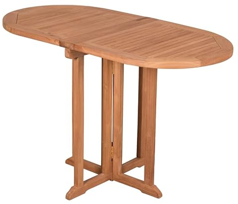 Yoursol Balkontisch Woodie, 120 x 60 cm, Teak Natur, witterungsbeständig, zusammenklappbar