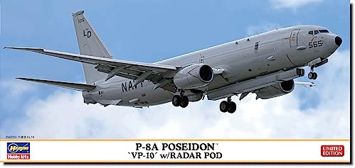 Hasegawa 10856 1/200 P-8A Poseidon CP10 mit Radar Modellbausatz, Mehrfarbig