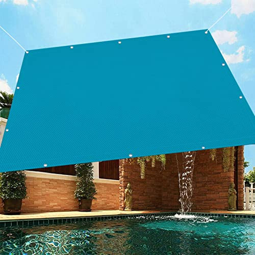 Sonnensegel Rechteckig Atmungsaktive 1.4 x 3.4 m 95% UV Schutz HDPE Balkonverkleidung Sichtschutz mit Ösen und Befestigungsseile für Patio Hinterhof Rasengarten, Blau
