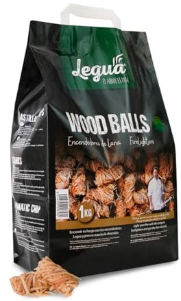 Legua Encendedores Naturales de Lana de Madera para leña (calefacción), barbacoas y hornos de Pizza (10kg)