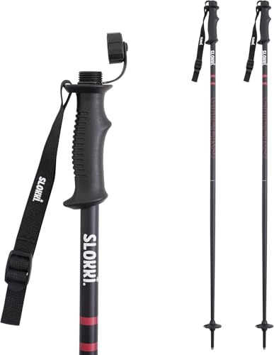 Slokki Bâtons de Ski avec Porte-Boisson | 2X 200 ML | Aluminium 7075 de Haute qualité | Bâtons de Ski pour Votre Boisson préférée | Noir | Unisexe | Comprend Un Entonnoir Pratique
