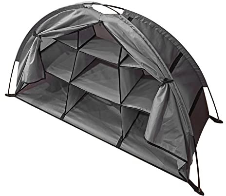Cryfokt Vikbart Campingförvaringsskåp med Klassificerad Organisation med 9 Hyllor, Skoorganisator med Stor Kapacitet för Camping, Tältförvaringslösning (Hopfällbar)