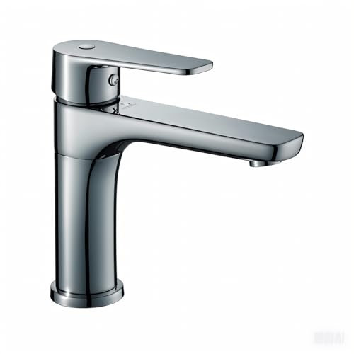CLUHERTVY Bathroom Taps, Basin Mixer Tap, Waterfall Spout, Single Lever, Hot & Cold Water Adjustable, Solid Brass Core, 304 Stainless Steel, Polished Chrome