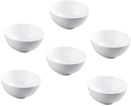 TOPBATHY 6pièces Bol Porcelaine Blanche Lot De Bols à Riz Et Légumes Récipients à Nourriture Pour Maison Et Restaurant