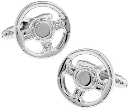 Dsnyu Manschettenknöpfe Silber Herren, Manschettenknöpfe Trauzeuge Lenkrad Hemd Anzug Schmuck mit Geschenkbox