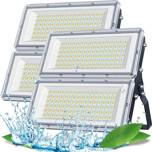 TASINUO LED Strahler Außen 200W 20000LM Superhell LED Fluter Außen, 2 Stück | Aussenstrahler Wasserdicht IP67, 6500K Kaltweiß Außenleuchte LED Scheinwerfer 85-265V für Garten, Garage, Fabrik, Sportplatz