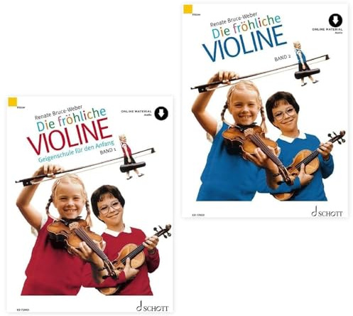 Die fröhliche Violine 1 und 2: (Starterset) mit Online Audio - Band 1 und 2 von Renate Bruce-Weber (ISBN 9783795722197, 9783795721619) + Soundman Kolophonium (XL)