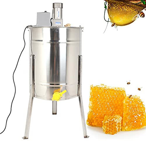 sjdoPulse Outils D'Apiculture Shaker À Miel Électrique À Trois Cadres en Acier Inoxydable, Extracteur Tangentiel, Manivelle, Extraction pour Apiculture, Équipement De Centrifugeuse pour Rucher