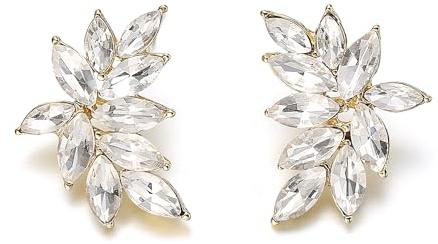 EVER FAITH Fashion Sparkly Rhinestone Stud Earrings for Women, Crystal Wedding Bridal Earring for Brides, Prom Party Jewellery Clear Gold-Tone