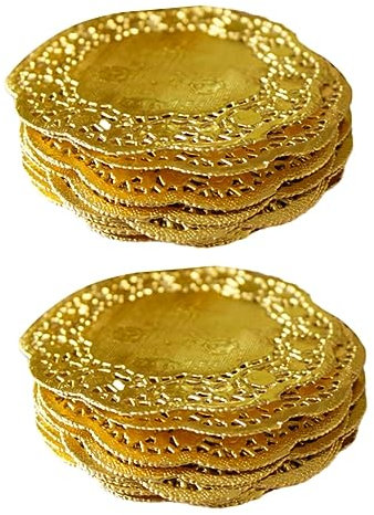 Mikinona 2 Sets Rundes Kuchenpapier Spitzendeckchen Kucheneinlage Ölabsorbierend Mehrzweck Für Partys Dekorationen Für Zuhause 100 Stück * 2