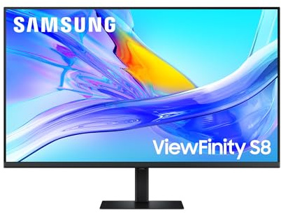 Samsung Monitor HRM ViewFinity S8 (S37D800UAU), Flat, 37'', 3840x2160 (UHD 4K), HDR10, 60Hz, 5ms, HDMI, DP, Ingresso Audio, PIP, PBP, Easy Setup Stand