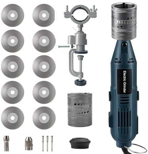 Postes à souder TIG, Meuleuse D'électrodes 180 W 6 Tailles, 8 Angles, Outil Rotatif De Soudage TIG Avec Fente De Coupe De Bloc De Meulage Plat, 10 Disques Diamantés, 3 Mandrins CNC