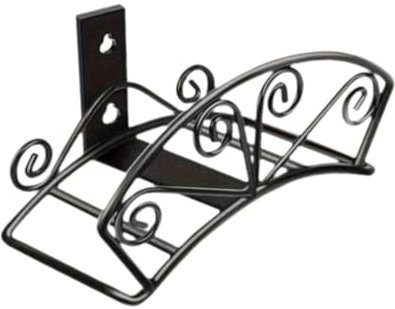 F Fityle Garden Hose Holder,Decorative Water Hose Rack,Tidy,Heavy Duty,Iron Pipe Holder Wall Mounted Water Hose Hanger for Fence Home, black