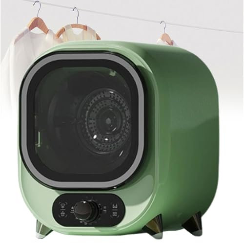 FHRKA Secadora pequeña de volteo, Mini Secadora de Tambor Mini ventilada de 0.8 kg con Revestimiento de Acero Inoxidable, Temporizador de 180 Minutos (Green)