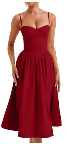 Genérico Vestido Elegante Mujer Embarazada - Vestido De Corsé para Mujer Correa Bustier Vestidos Midi Corsé con Dobladillo Plisado Fluido Vestidos Mujer OtoñO