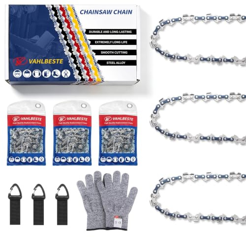 Vahlbeste Pack de 3 Cadena Motosierra .325 LP 0.063(1,6mm), 48 Eslabones para Espadas de 40cm, Cadena de Motosierra compatible con Stih 3639 000 0048 025 026 MS250 MS251,Husqvarn 435, Oreg 22LPX048E