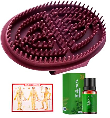 Meridian-Druckbürste Handliches Muskelmassagegerät Punktkarte | Handmassagekamm Meridianbürste für Männer, Frauen, Schönheitssalon, Rücken, Schultern, Arme,