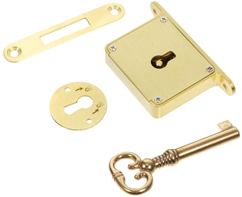 GETAJGHSD Lock Vintage Brass with Key Secure Wooden Furniture for Home and Office Use