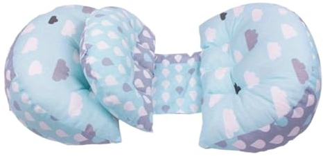 Cuscino Per La Gravidanza Cuscino for maternità in cotone for dormire sul fianco, cuscino for gravidanza, cuscino di supporto addominale in puro cotone per donne in gravidanza(Fresh cloud Blue)