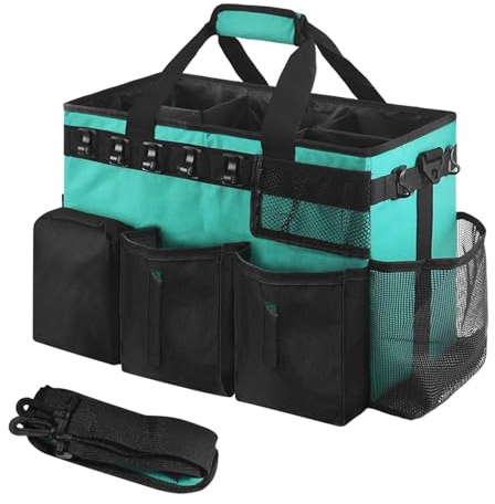 Fenteer Cleaning Tool Organizer Cleaning Supplies Bag Large Capacity with Handle Gardening Tool Bag Housekeeping Tote for Kitchen Car