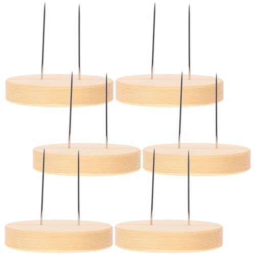 Gogogmee Set Di 6 Supporti Per Bambole in Feltro Ad Ago Base in Legno, Per Esposizione Su Scrivania e Uso Quotidiano