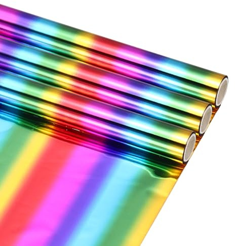 sourcing map Bunte Heißprägefolie, wärmeaktivierte Folienrolle, funkelnde Metallic-Laser-Toner-Transfer-Dekorblätter, Verwendung mit Heißfolienstiften für Bastelarbeiten, Dekoration, Kartenherstellung
