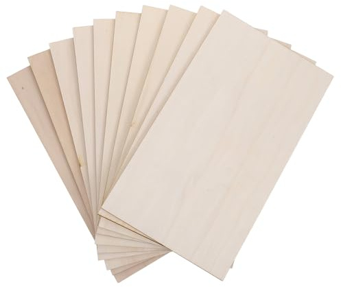 SMASOLO 10 Pezzi Pannelli Compensato Grezzo 170x300x3mm Tavole Artigianali in Legno per Progetti Creativi Fai da Te Pittura e Lavori Manuali