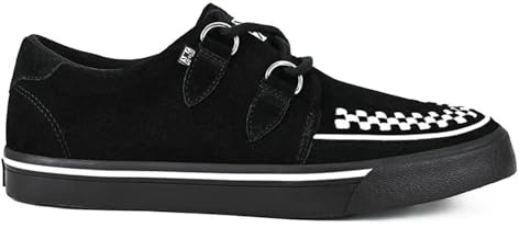TUK Footwear Unisex Pointed Creeper Sneaker – Leather Goth Platform Shoes with Skull & Bones Sole