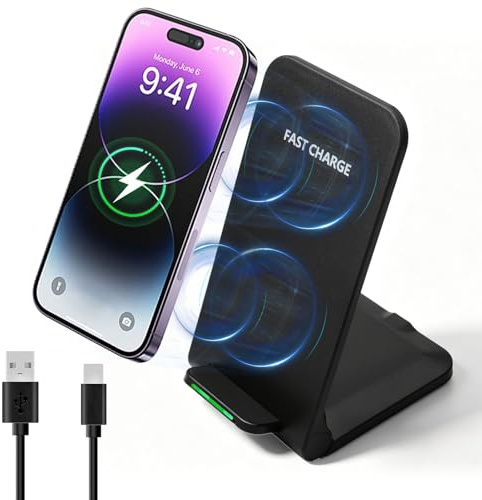 15W Foldable Fast Wireless Phone Charger Stand for Google Pixel Portable | Portable Inductive Charger for Android Devices Type-C Fast Charger forSamsung S26 for Ultra S24 for iPhone 17 Pro Max 16