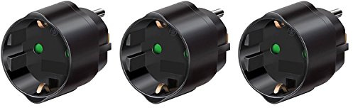 Brennenstuhl Reisestecker Adapter, Steckdosenadapter Reise (Für: USA Steckdose und Euro Stecker) Farbe: schwarz (3, Adapter USA)