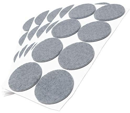 Adsamm® / 40 x deslizantes de Fieltro autoadhesivos/Gris/ø 50 mm/Redondo/Deslizantes de Fieltro para Muebles de 3,5 mm de Grosor/Deslizantes para Muebles y Suelos