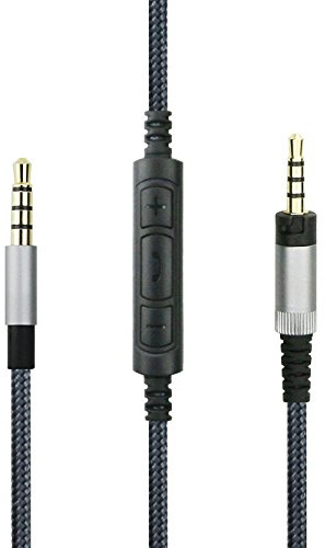 Ersatzkabel kompatibel mit Sennheiser HD4.40, HD 4.40 BT, HD4.50, HD 4.50 BTNC, HD4.30i, HD4.30G Kopfhörer, Lautstärkeregler und Mikrofon, kompatibel mit Android Samsung Galaxy, Xiaomi, Huawei