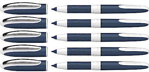 Schneider 183701 One Change Tintenroller (Schreibfarbe: schwarz, Strichstärke 0,6 mm, Rechts- und Linkshänder) 5 Stück